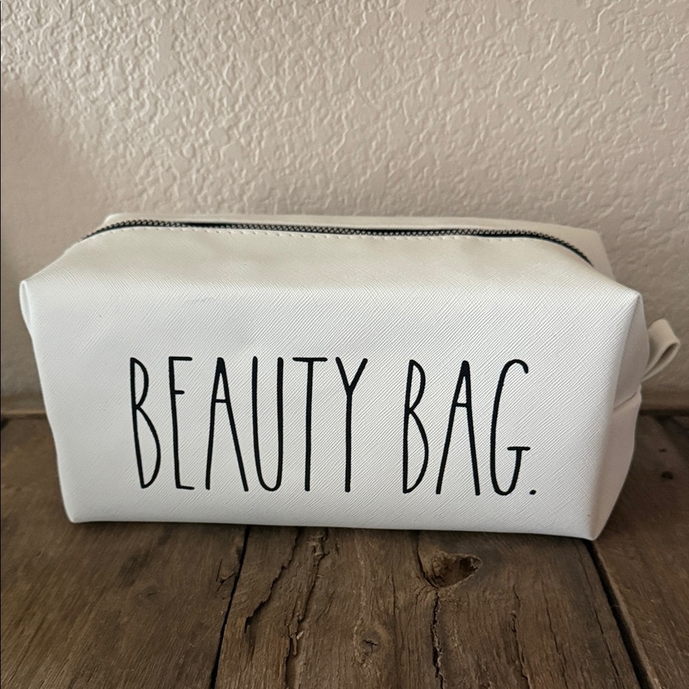 RAE DUNN White Makeup Bag
